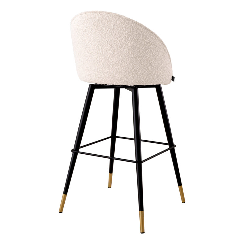 Tabouret pivotant Cooper, Tabouret de bar (siège d'une hauteur de 30,71 po), Tissu bouclé crème