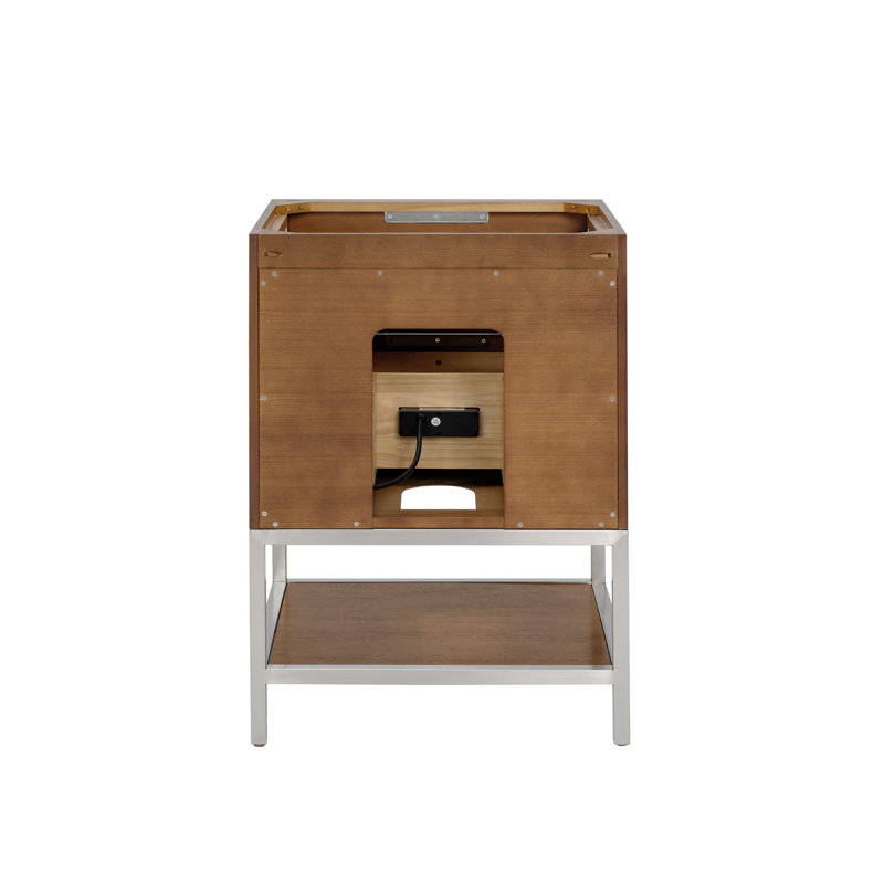 Ensemble de meuble-lavabo 24 po Diamond, Nickel brossé, Noyer, Marbre de Carrare