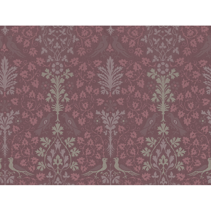 Yuki Osada Damask Wallpaper Double Roll, Rouge