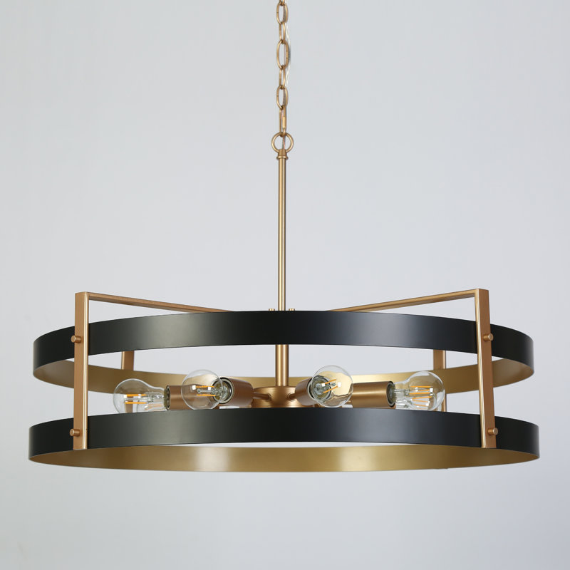 Lustre tambour moderne en métal 8 lumières