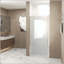 Porte de douche pivotante 36 x 72 - Chrome, demi-cadre, verre trempé de 6 mm