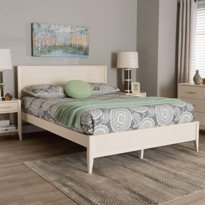 Wooley Mid-Century Fluted Wood Platform Bed
