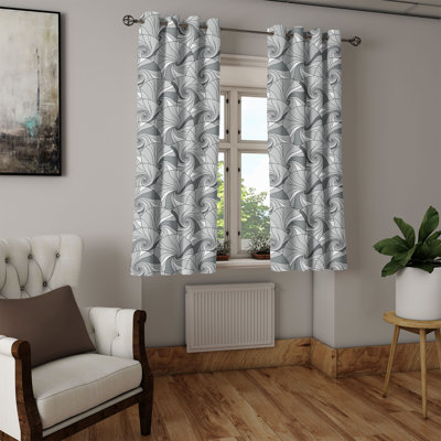 Rideau de fenêtre décoratif à 2 panneaux Latitude Run®, 50 po x 63 po, gris et gris pâle