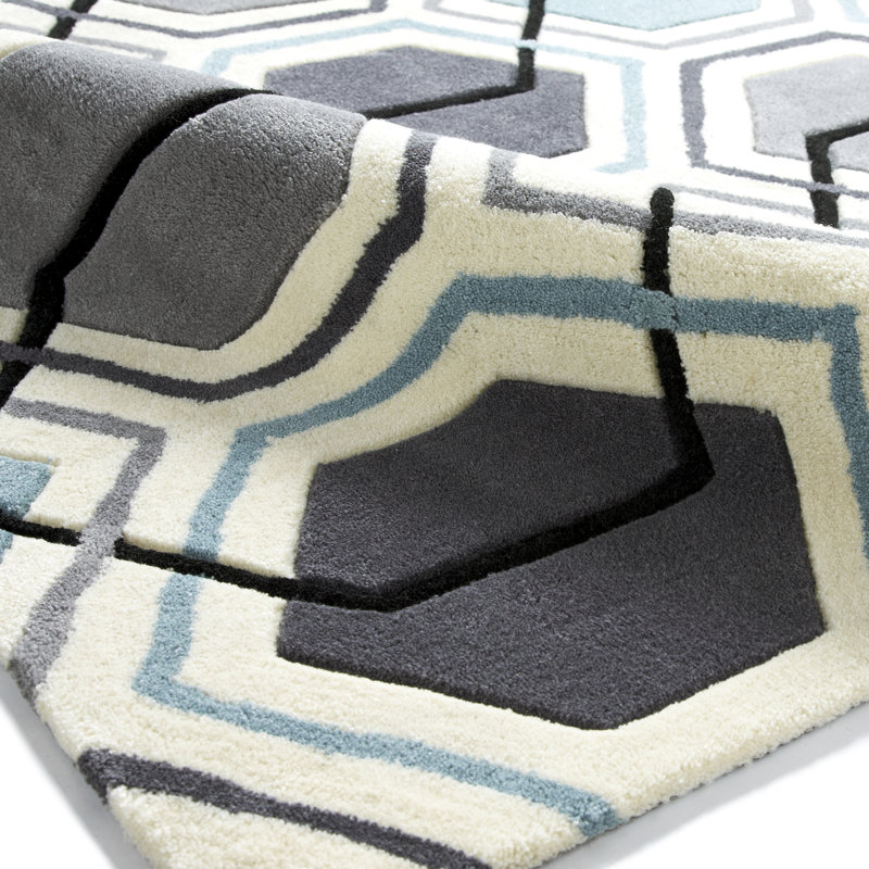 Altigarron area rug Hand Tufted Rectangle Grey/Blue, Rectangle 120 x 175cm