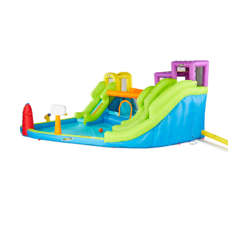 Riptide Triple Fun Inflatable PVC Water Park With 3 Slides & Obstacle Course