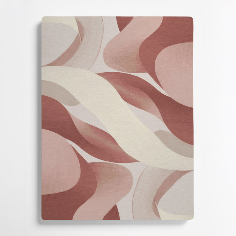 Abstrait formes 35, art mural en métal beige, H 12 po x l 18 po