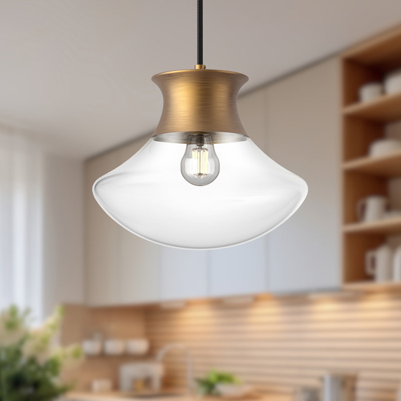 Luminaire suspendu d'extérieur à 1 ampoule 8,88 po Marcel, Doré vieilli