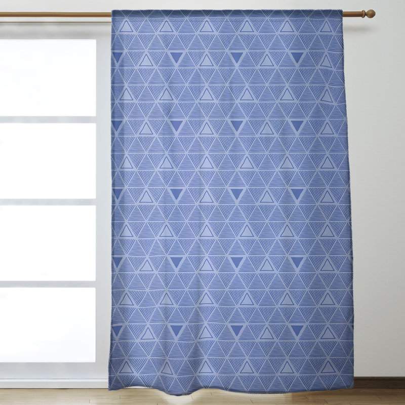 Jordao Room Darkening Curtain Single Panel, Blue/Silver