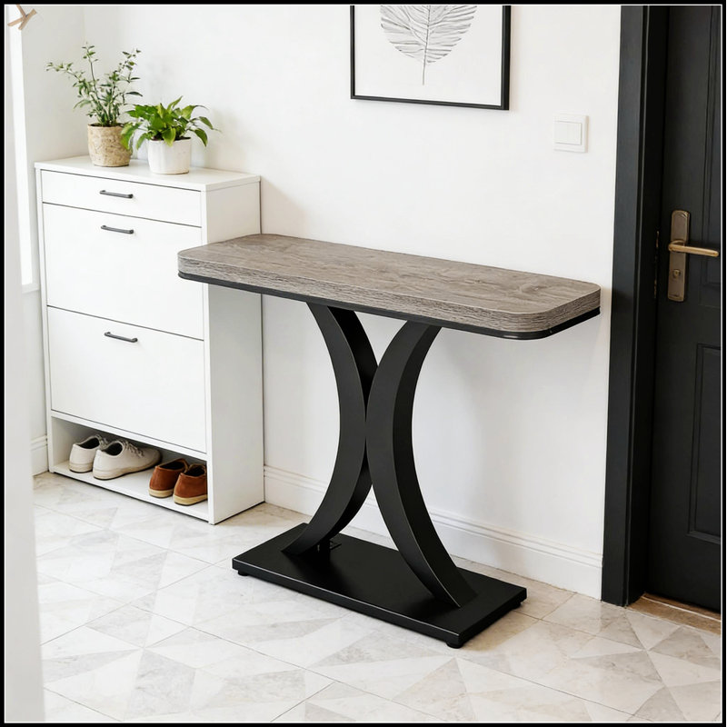 Console compacte, table de vestibule de style industriel moderne, canapé robuste et polyvalent pour les petits espaces