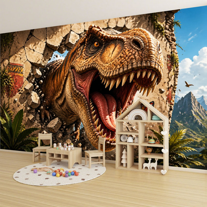 Peler et coller le papier peint mural Tyrannosaurus Rex, L 69 po x l 96 po