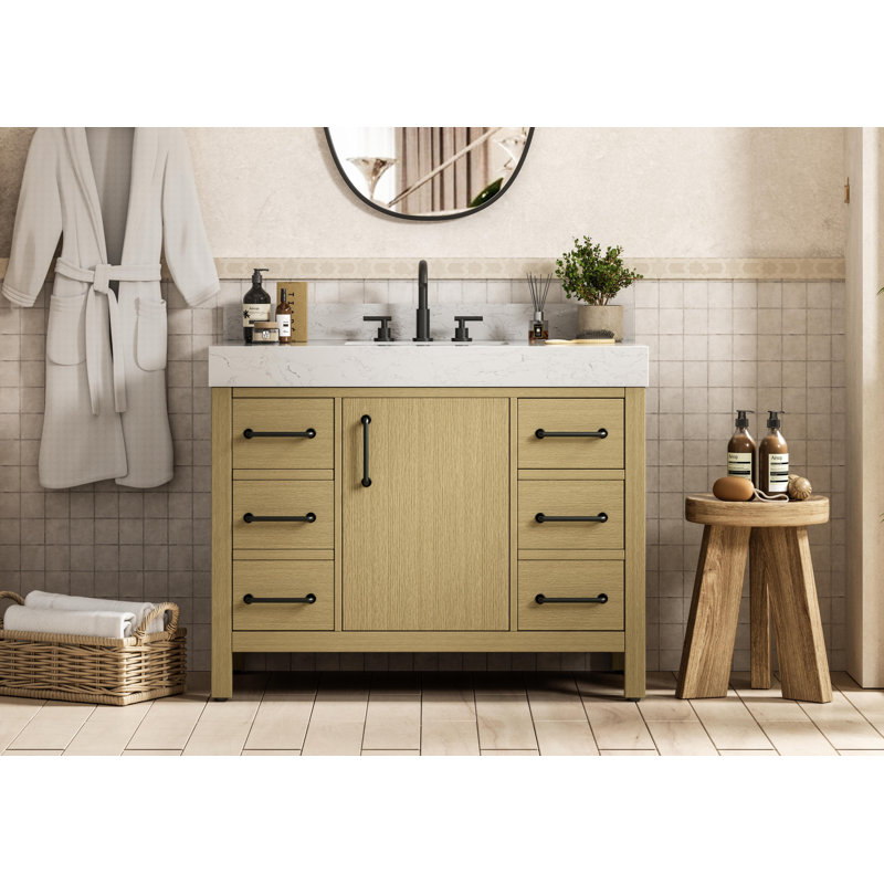 Meuble-lavabo simple 42 po_Traditional_VF60642-BS, Brun miel
