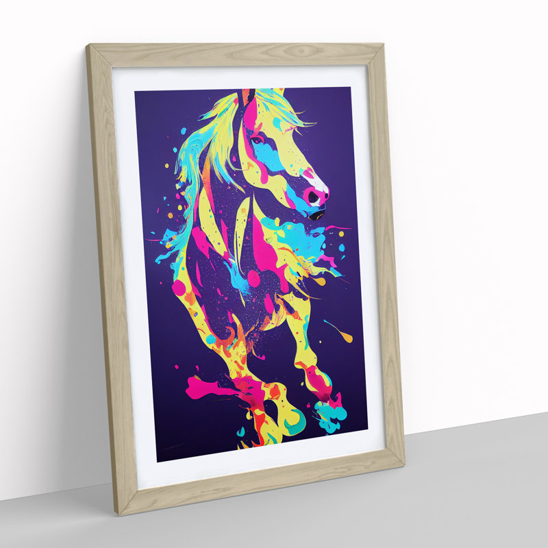 Horse No.1 - Framed Print, 34cm H x 25cm W x 2cm D, Oak