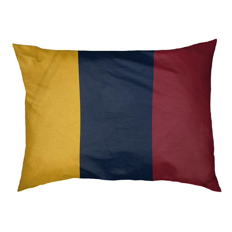 Coussin pour chien Indiana, Grand (l 40 po x P 30 po x H 14 po), Jaune basketball / bleu minuit / rouge fer à repa