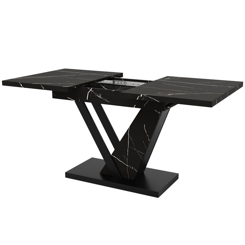 Extendable Metal Base Dining Table