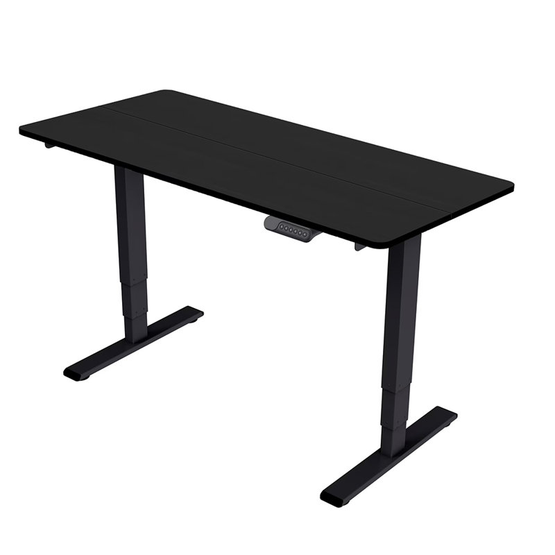 Electric Adjustable Height Standing Desk, Black/Black, 49.21" H x 55.12" W x 13.78" D