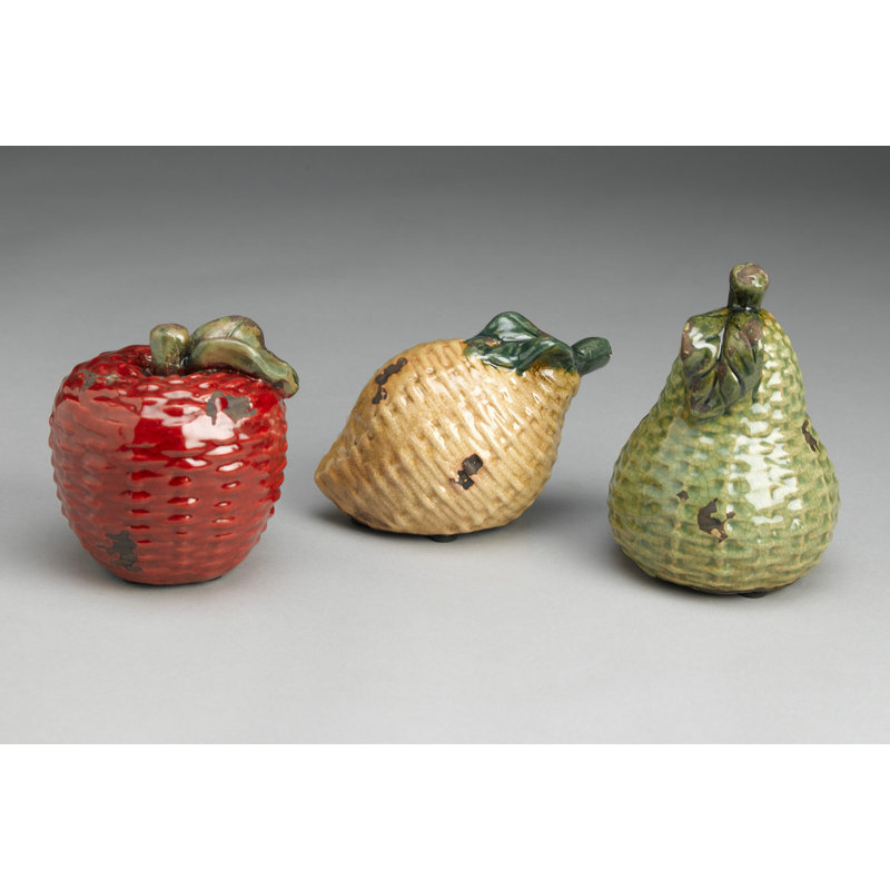 Chula Ceramic 3-Piece Fruit Sculpture Set