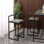 Ensemble de 2 tabourets de bar à hauteur de comptoir avec dossier et pieds en métal modernes sans accoudoirs et chaises rembourrées en polyuréthane gris (avec dossier)
