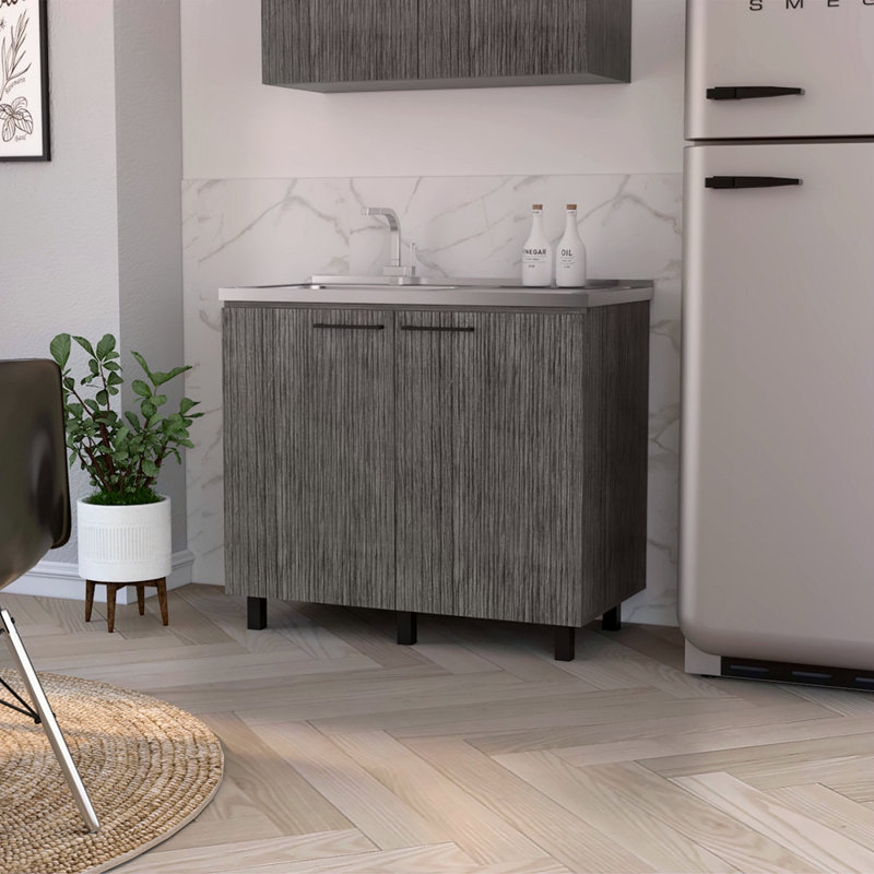 Lavabo et armoire Smokey Oak, Gris