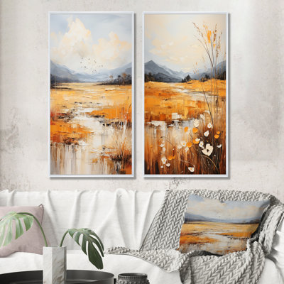 «Infinite Fields Minimalisme Prairies», ensemble de 2 reproductions d'art sur toile