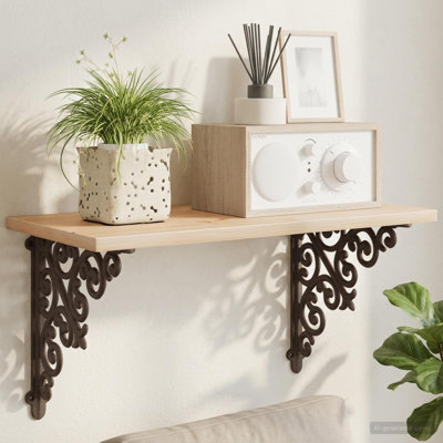 Wall Shelf Brackets Steel Indoor and Outdoor Use Space-Saving Design