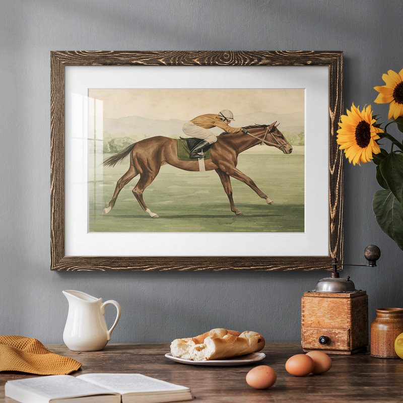 Équitation rétro II, impression sur papier, Noyer