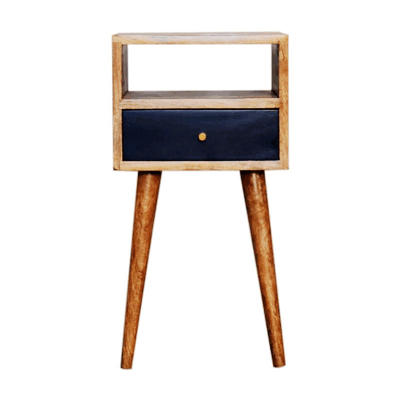 Table de chevet avec tablette ouverte, durable et de qualité, Naturel/noir