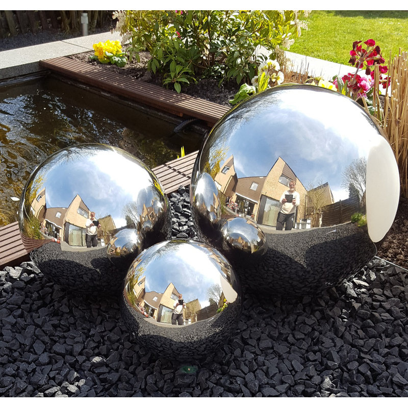 Darrol Stainless Steel Gazing Ball, 35cm H x 35cm W x 35cm D