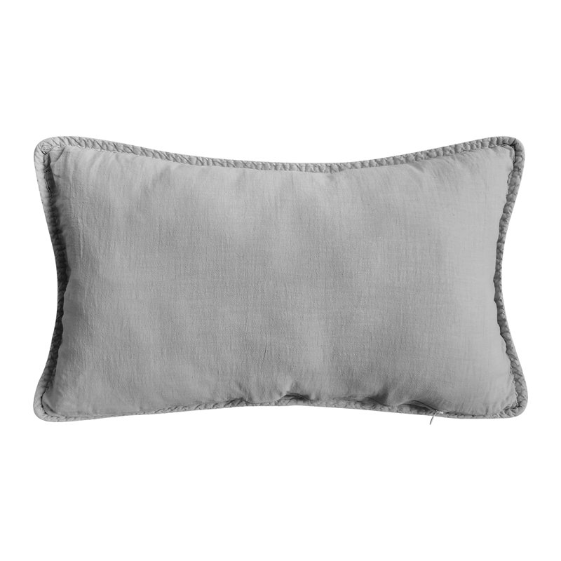 Carson Cotton Lumber Pillow, Gray