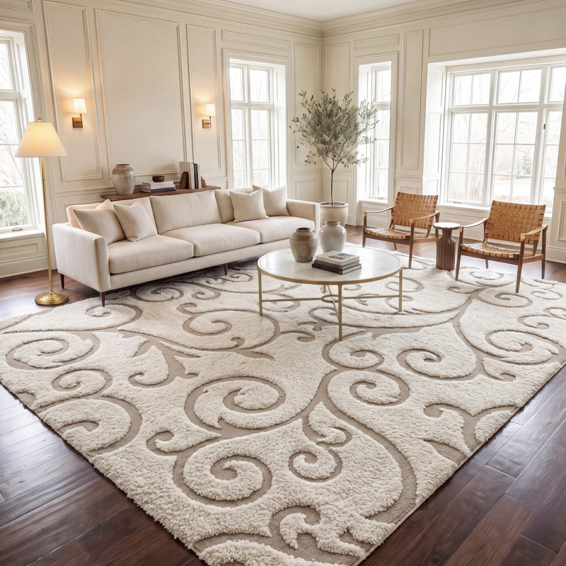 Tapis floral Auralee Performance, Rectangle 9 pi 6 po x 13 pi