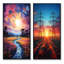 «Power Lines Illuminated Vistas», 2 pièces sur toile-862581932-862581930