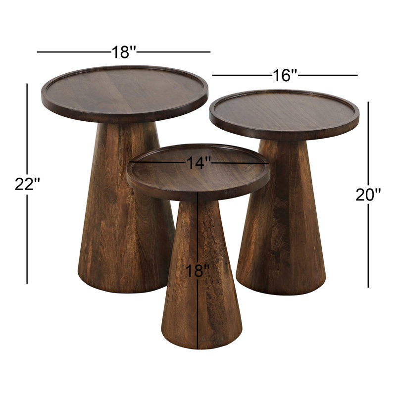 Jean Solid Wood Tray Top Nesting Tables