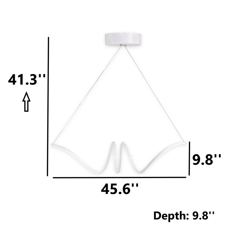 Adjustable Height Infinity Loop 4500/6500K LED Chandelier, White