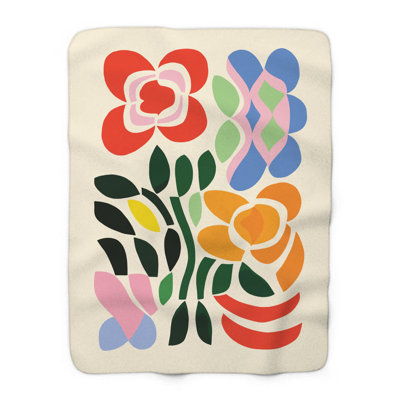 Spectre de valse des fleurs - couverture en sherpa de qualité supérieure 1 pièce - reproduction d'art luxueuse