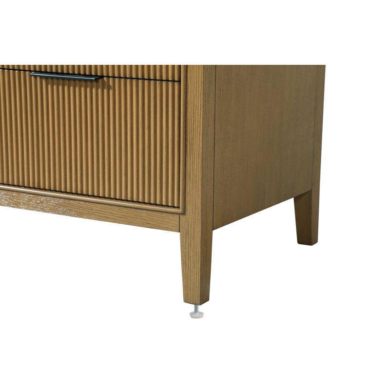 Meuble-lavabo simple 24 po en teck miel, Miel et teck, 24"