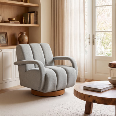 Swivel Upholstered Accent Armchair