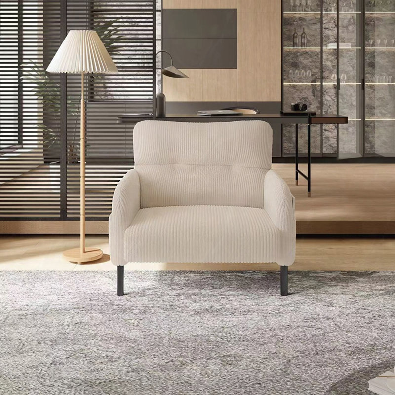 Fauteuil d'appoint en velours côtelé, Beige