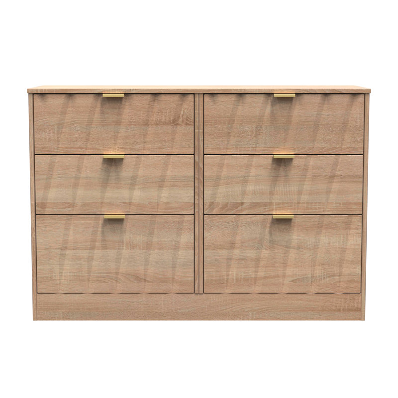 Besmir 115cm W 6 - Drawer Chest of Drawers, Bardolino Oak