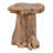 Amara Rustic Handcrafted Natural Solid Teak Wood Live Edge Tree Stump Stool, 16" Accent Side Table and Decorative Indoor Plant Stand-246949741