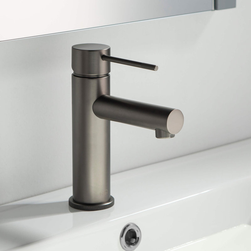Circular X Single-handle Bathroom Faucet, Titanium, Without Pop Up Drain