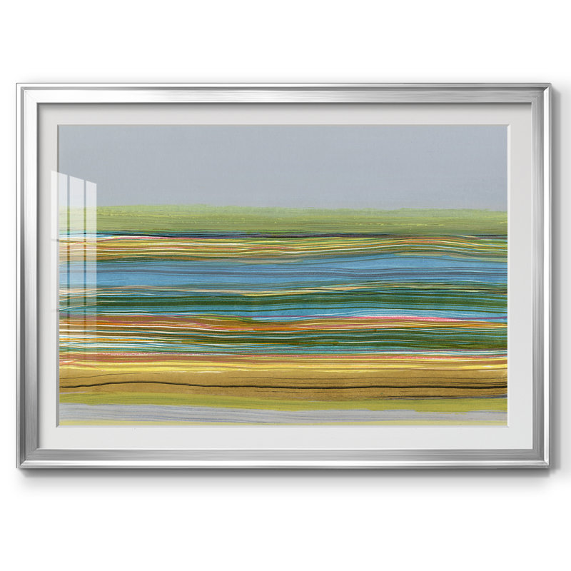 Jaclyn " Parallel Striae II " by Jodi Fuchs Oil Print, Ouverture 16 x 22 (extérieur 19 x 25), Argent