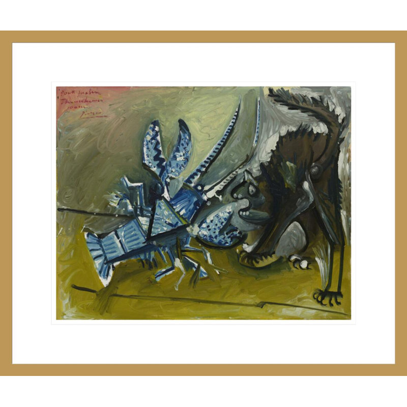 Homard et chat (Le homard et le chat) par Pablo Picasso, impression giclée encadrée, H 17,75 po x l 20,91 po
