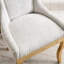 American Design de 2 chaises de salle à manger en chenille beige, rembourrées de tissu de teinture et grattoir 2, garniture de rivets texturés-1424107024