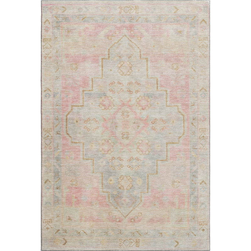 Premium Machine Washable Tara AMF1918 Border Rug, Rectangle 2'6" x 3'10"