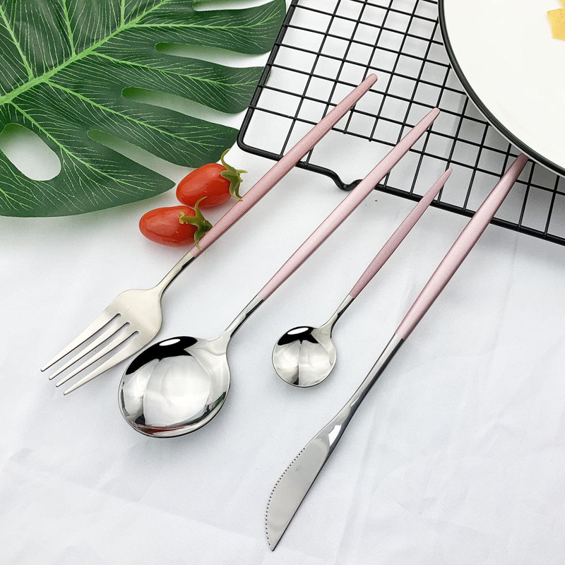 Ensemble de couverts 24 pièces, Argenté rosé