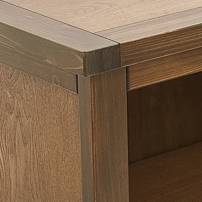 Bibliothèque en bois massif Arise-Sun, (3 tablettes) H 35,4 po x l 35,2 po x P 13,3 po, Stressé naturel / ciré
