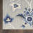 4' X 6' Blue And Grey Floral Stain Resistant Non Skid Area Rug