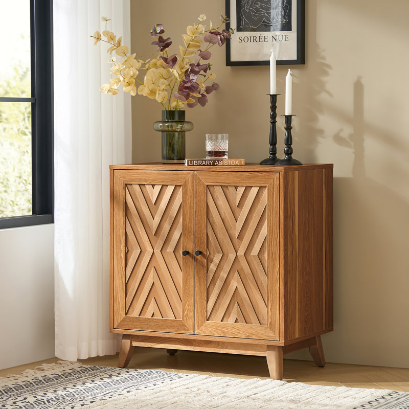 Armoire d'appoint 2 portes Lekiesha, Noyer