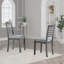 Ensemble de 4 chaises d'appoint rembourrées gris neutre, structure en bois d'hévéa pour salle à manger, style classique