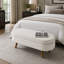 Repose-pieds de rangement ovale en tissu avec pieds en bois d'hévéa, parfait pour la décoration intérieure et une utilisation multifonctionnelle-1442869660