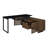 60-inch L-Shape Office Computer Desk Black and Walnut